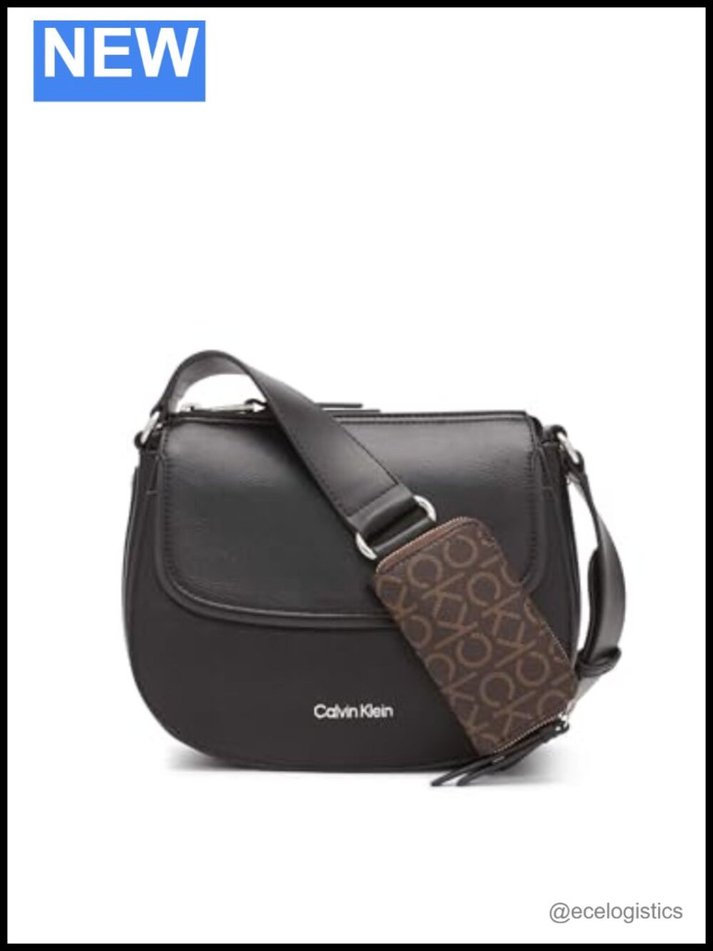 Calvin Klein Bella Novelty Faux Leather Crossbody Bag with Zip Coin Pouch
